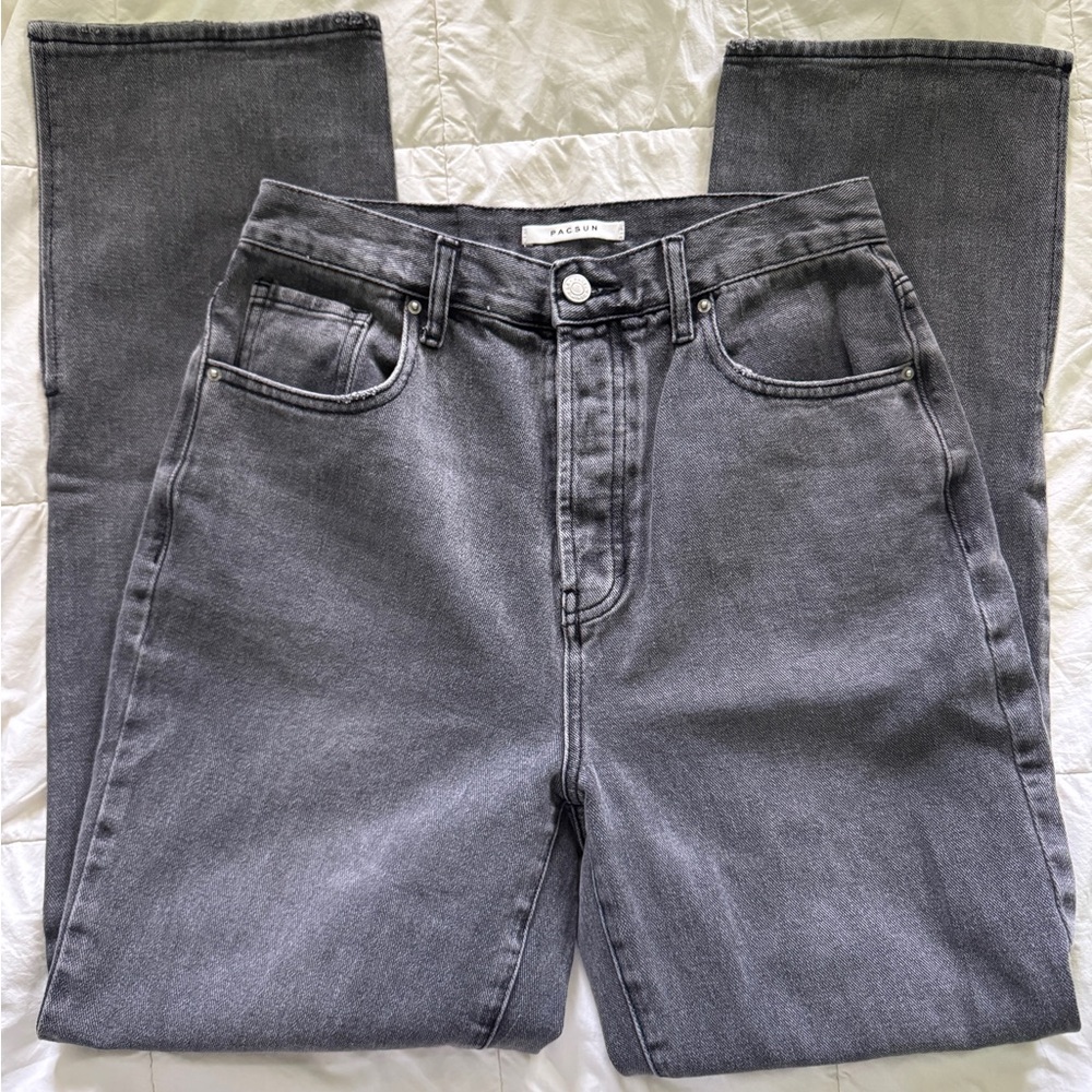 PacSun Black Straight Leg Dad Jeans